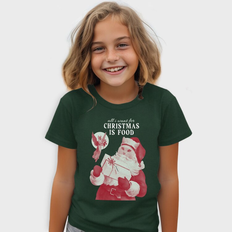 Cat Santa Claus Christmas Xmas, Tricou Copii