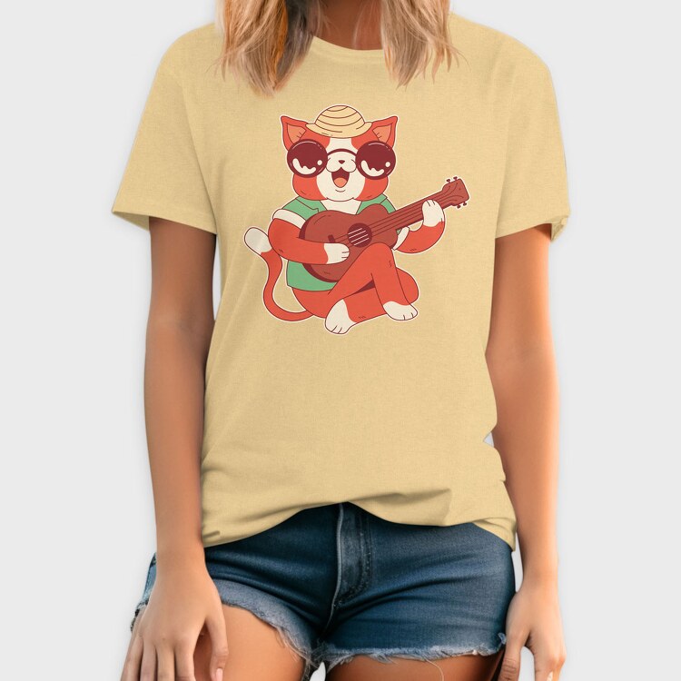 Cat Ukelele, Tricou Barbati (Unisex)