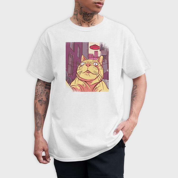 Cat Selfie Meme, Tricou Barbati (Unisex)