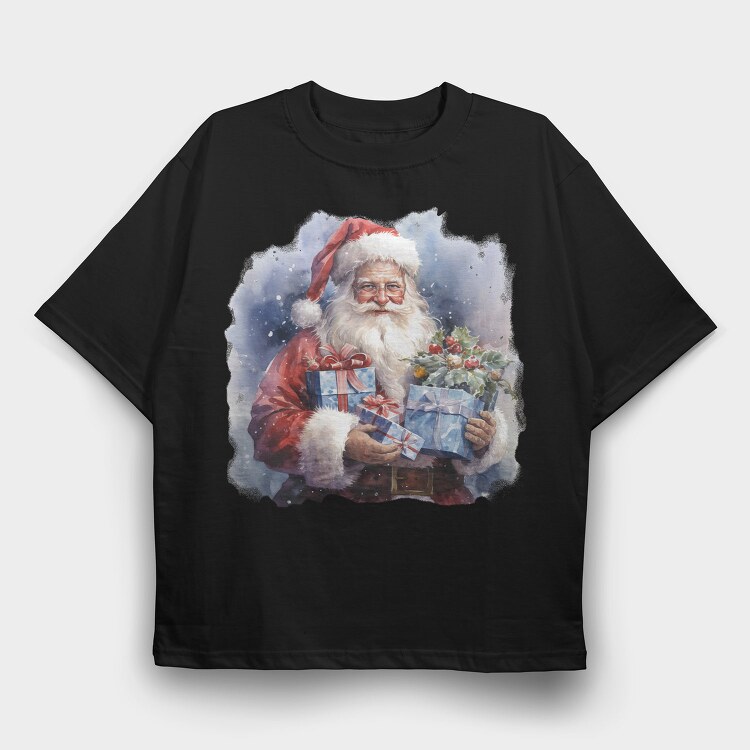Santa Claus With Gifts, Tricou Oversize Barbati (Unisex)