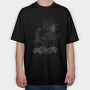 Piano Man Silhouette Grunge, Tricou Oversize Barbati (Unisex)