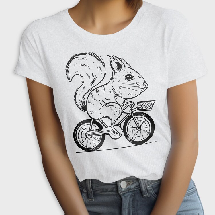 Squirrel On A Bike, Tricou Femei