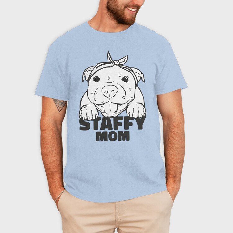 Staffordshire Bull Terrier Cute Staffy Mom, Tricou Barbati (Unisex)
