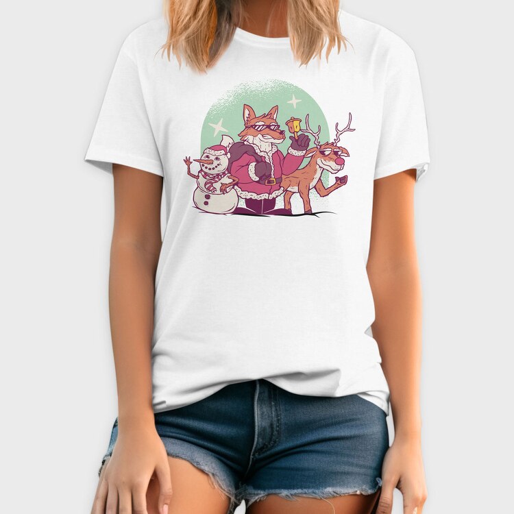 Fox Santa Christmas, Tricou Barbati (Unisex)