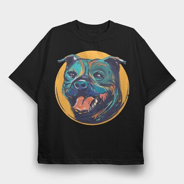 Staffordshire Bull Terrier, Tricou Oversize Barbati (Unisex)