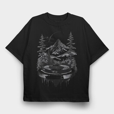 Nature Turntable, Tricou Oversize Barbati (Unisex)
