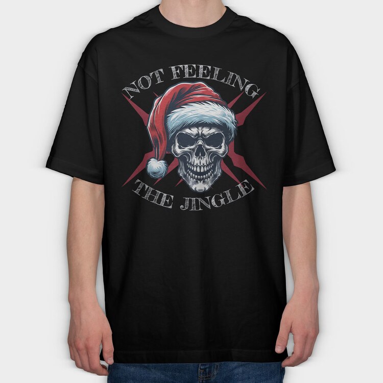 Santa Skull Holiday Christmas, Tricou Oversize Barbati (Unisex)