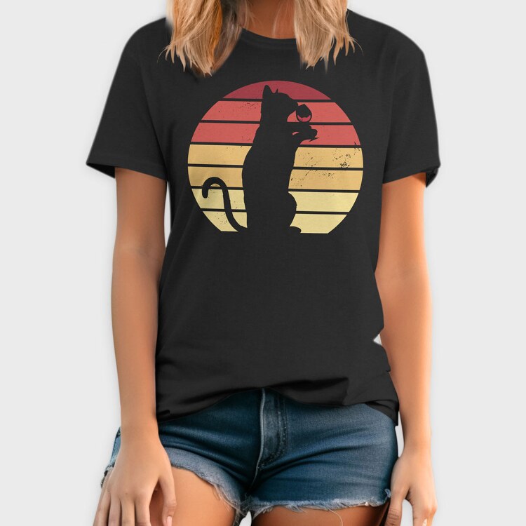 Cat Wine Sunset, Tricou Barbati (Unisex)