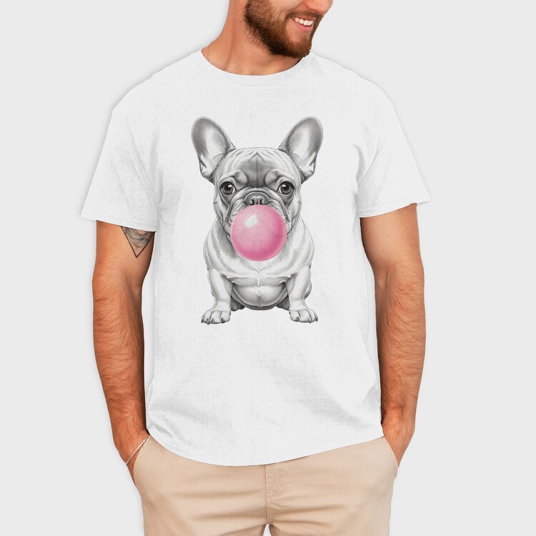 French Bulldog Bubblegum, Tricou Barbati (Unisex)