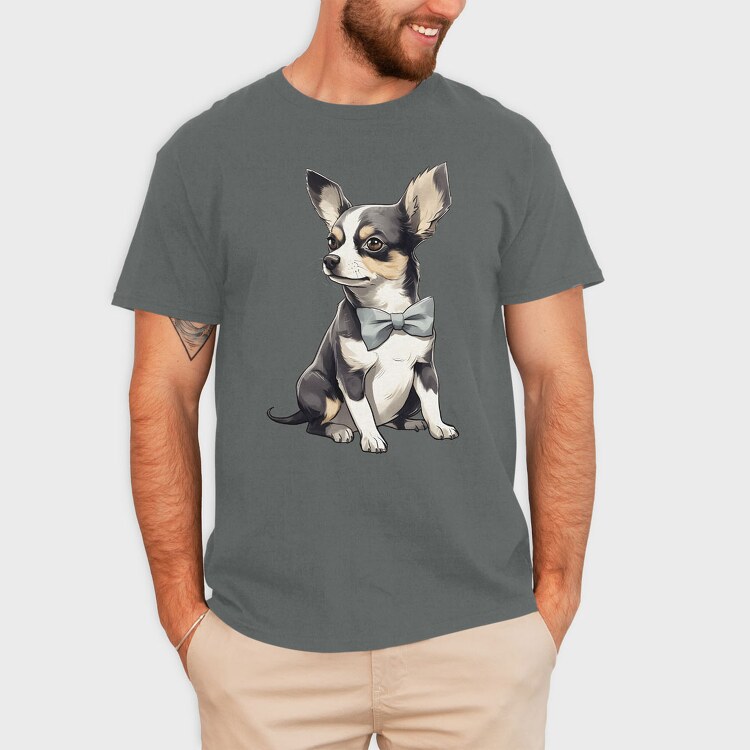 Chihuahua Bow, Tricou Barbati (Unisex)