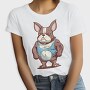 French Bulldog Cartoon Bodybuilder, Tricou Femei