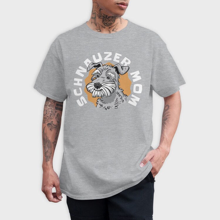 Schnauzer Dog Portrait, Tricou Barbati (Unisex)