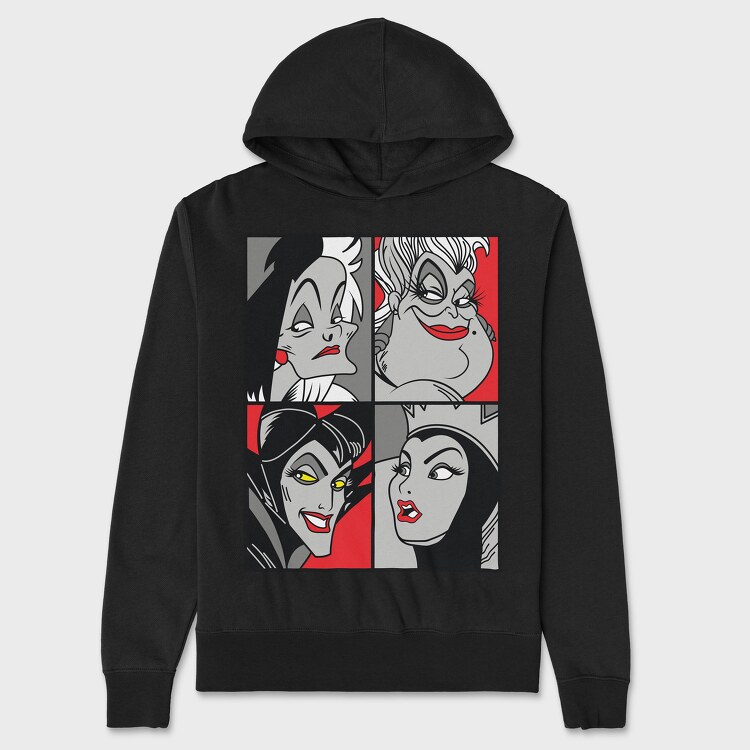 Villanas Disney Pop Art, Hanorac Oversize Barbati (Unisex)