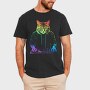 Neon Cat Dj, Tricou Barbati (Unisex)