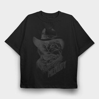 Cowboy Cat In Hat, Tricou Oversize Barbati (Unisex)
