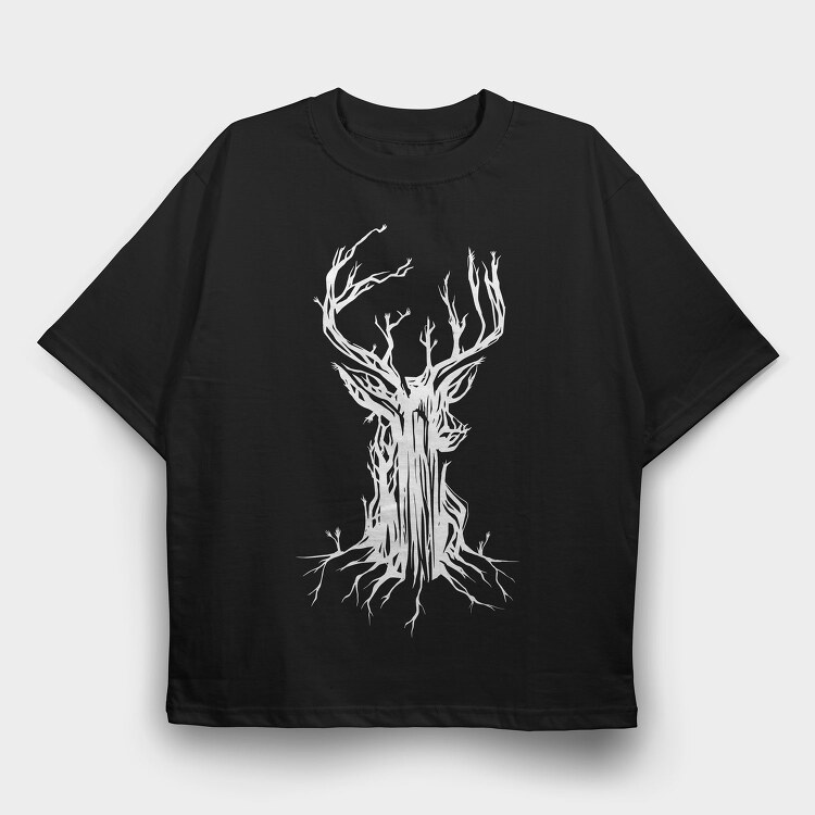 Deer Tree, Tricou Oversize Barbati (Unisex)