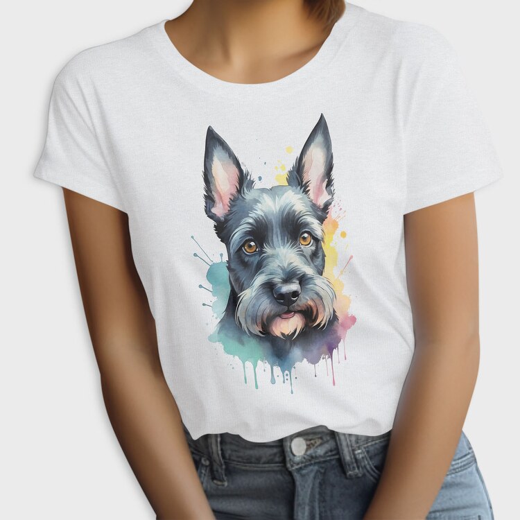 Scottish Terrier Color Splash, Tricou Femei