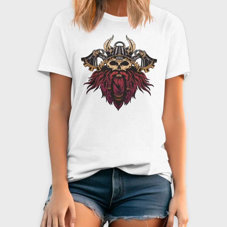 Steampunk Viking Skull, Tricou Barbati (Unisex)