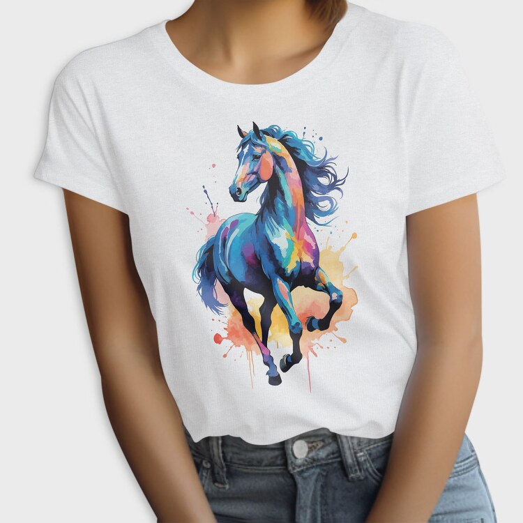 Eye Catching Watercolor Horse, Tricou Femei