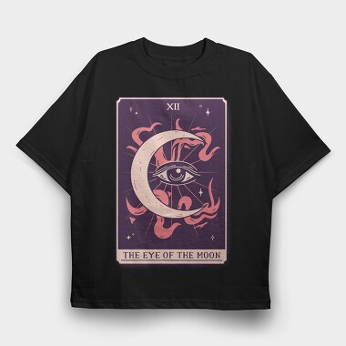 Eye On The Moon Mystical Tarot Card The Si, Tricou Oversize Barbati (Unisex)