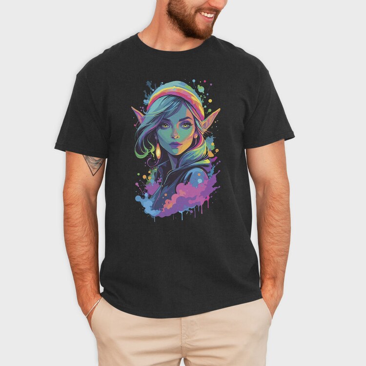 Neon Elf Woman, Tricou Barbati (Unisex)