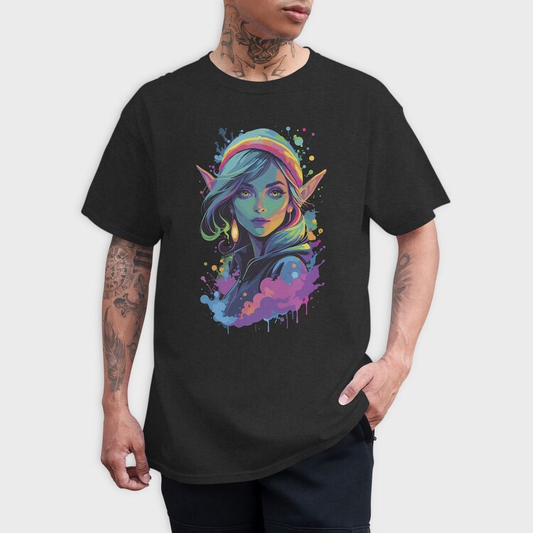 Neon Elf Woman, Tricou Barbati (Unisex)