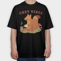 Cozy Vibes Gaming Squirrel Gamers Creators Ep, Tricou Oversize Barbati (Unisex)