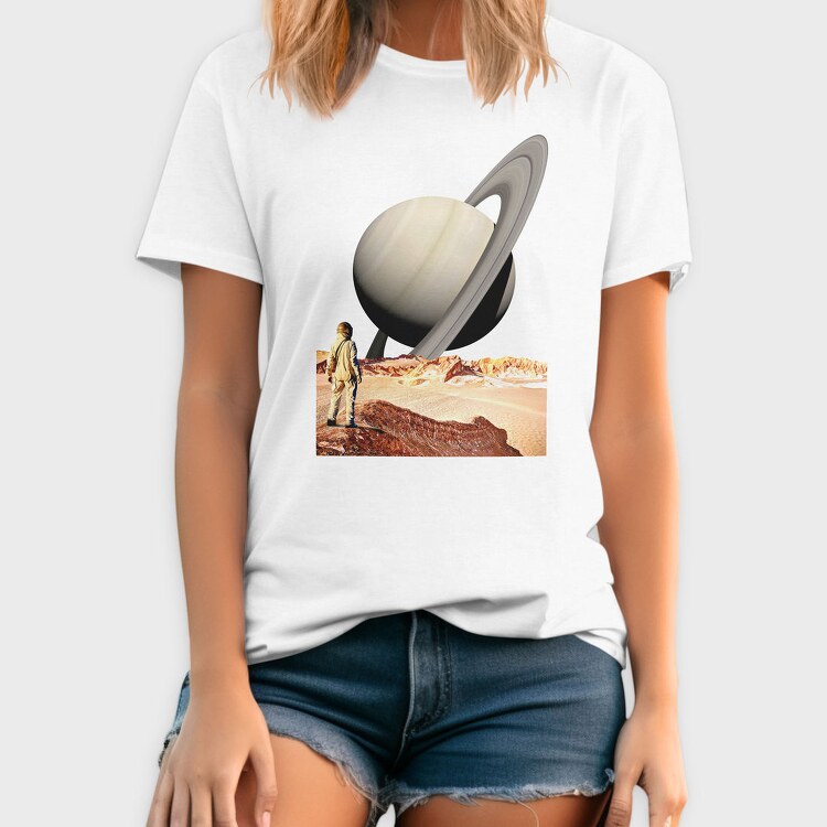 Saturn Planet Vaporwave Explore, Tricou Barbati (Unisex)