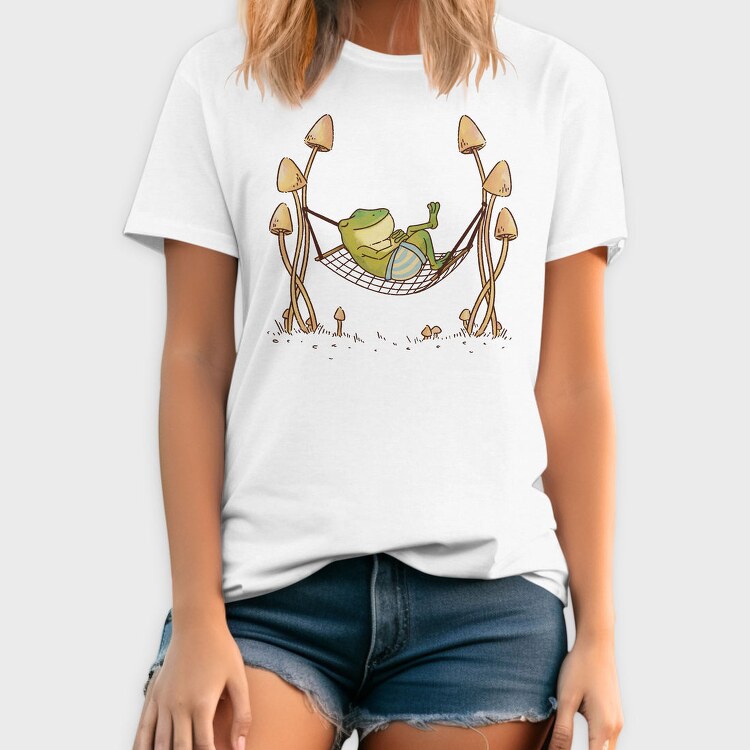 Frog Animal Chilling In Hammock Cottagecore, Tricou Barbati (Unisex)