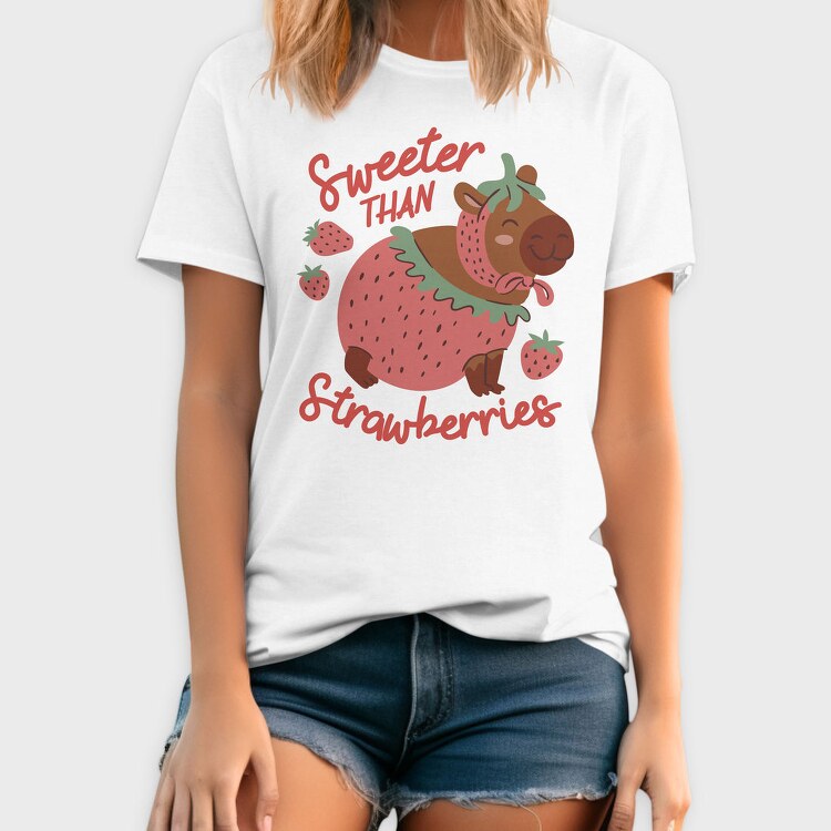 Strawberry Sweet Capybara 03, Tricou Barbati (Unisex)
