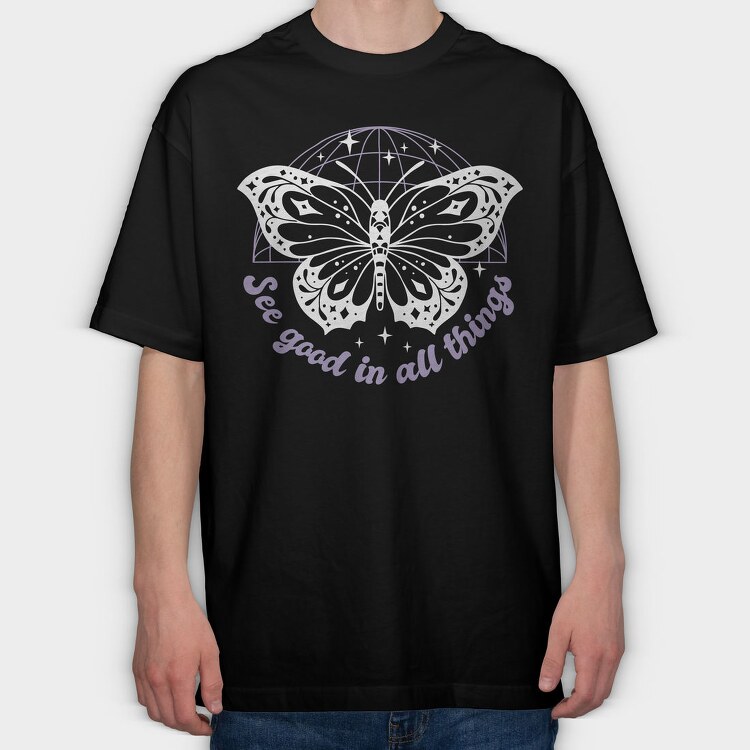 See Good Butterfly Tote, Tricou Oversize Barbati (Unisex)
