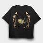 Frog Animal Chilling In Hammock Cottagecore, Tricou Oversize Barbati (Unisex)