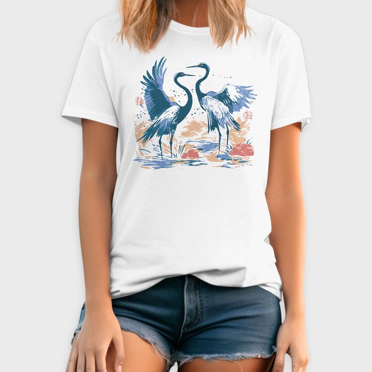 Crane Birds Dancing, Tricou Barbati (Unisex)