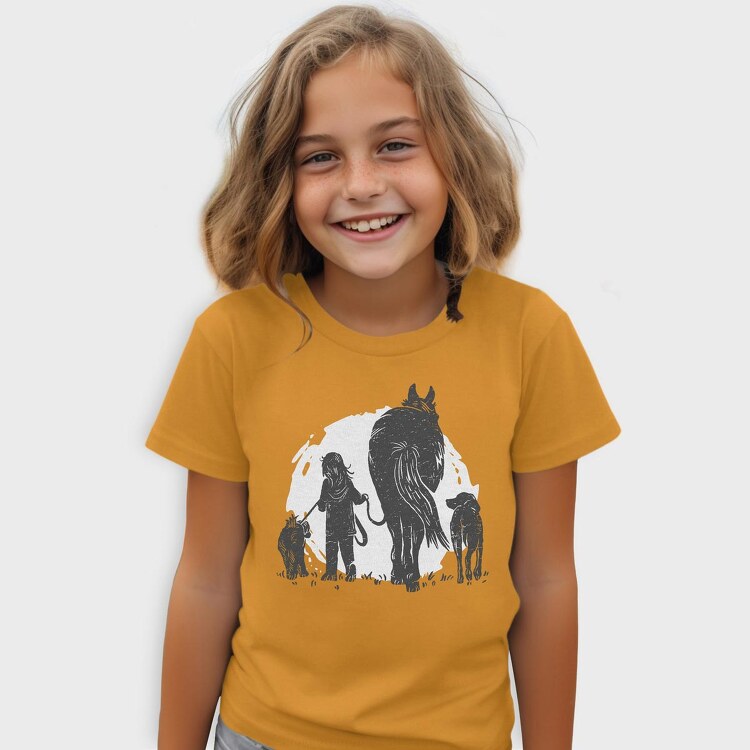 Girl And Animals, Tricou Copii