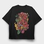 Traditional Japanese Tiger Floral, Tricou Oversize Barbati (Unisex)