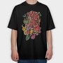 Traditional Japanese Tiger Floral, Tricou Oversize Barbati (Unisex)