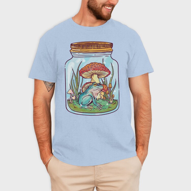 Frog In Mason Jar Nature, Tricou Barbati (Unisex)