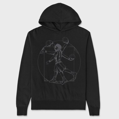 Hanorac Barbati (Unisex), Basketball Vitruvian Man