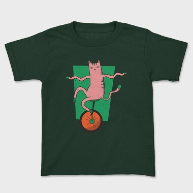 Tricou Copii, Cat Unicycle