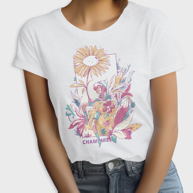 Fairy In Chamomile Flower Field Fairycore, Tricou Femei