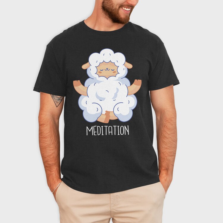 Sheep Animal Mahditation Meditation, Tricou Barbati (Unisex)