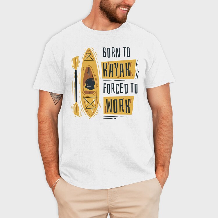 Born To Kayak, Tricou Barbati (Unisex)