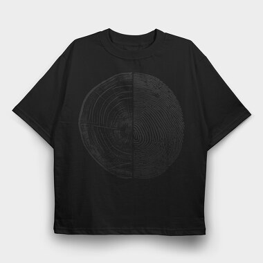 Tree Rings And Finger Print Digital, Tricou Oversize Barbati (Unisex)
