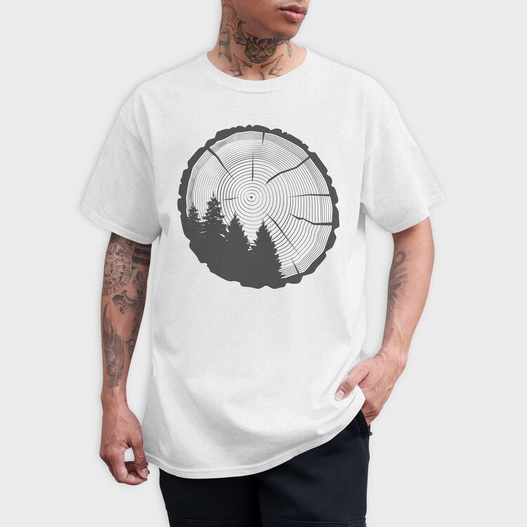 Tree Trunk Nature Rings, Tricou Barbati (Unisex)