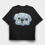 Shih Tzu Dog Portrait, Tricou Oversize Barbati (Unisex)