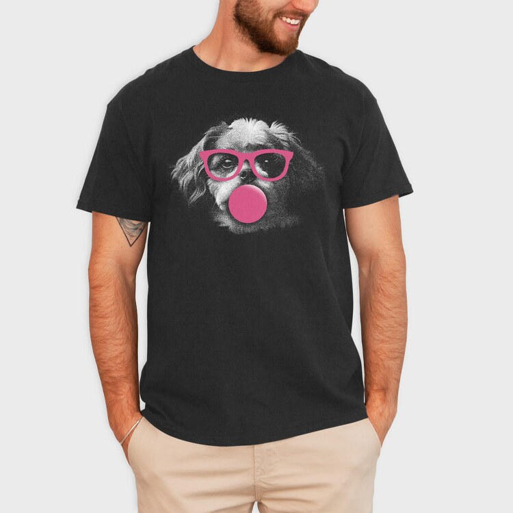 Shih Tzu Dog With Glasses, Tricou Barbati (Unisex)