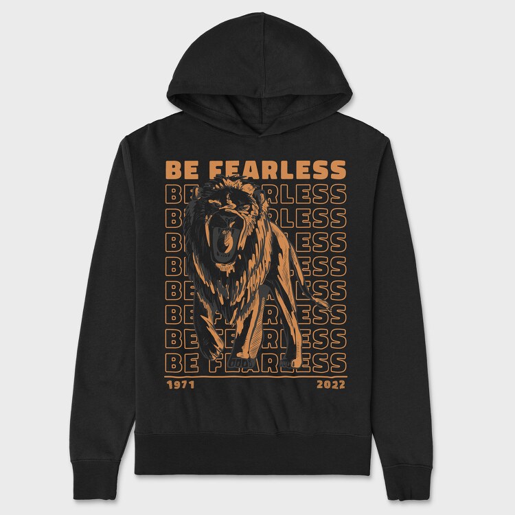 Be Fearless Lion, Hanorac Oversize Barbati (Unisex)