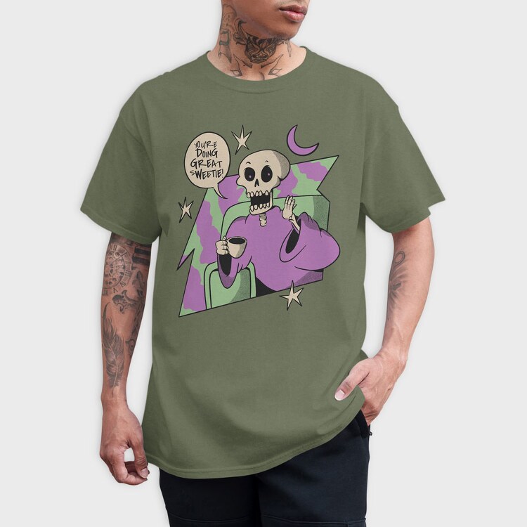 Supportive Skeleton Doing Great, Tricou Barbati (Unisex)