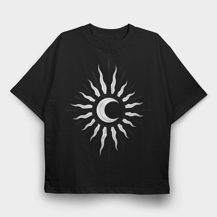 Sun Moon, Tricou Oversize Barbati (Unisex)