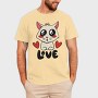 Love Cute Cat, Tricou Barbati (Unisex)